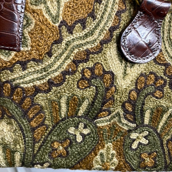 Rare Clever Carriage Company Crewel Embroidered Satchel - Picture 2 of 11